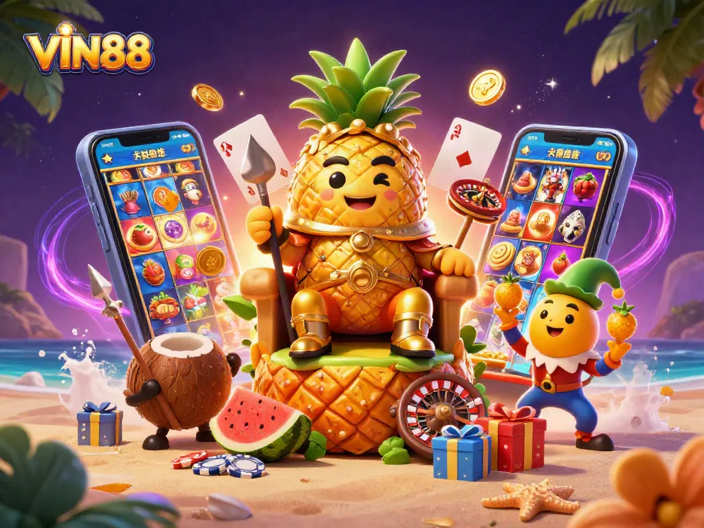 Experience thrilling gameplay with VIN88's vibrant casino elements including interactive slot and card games.