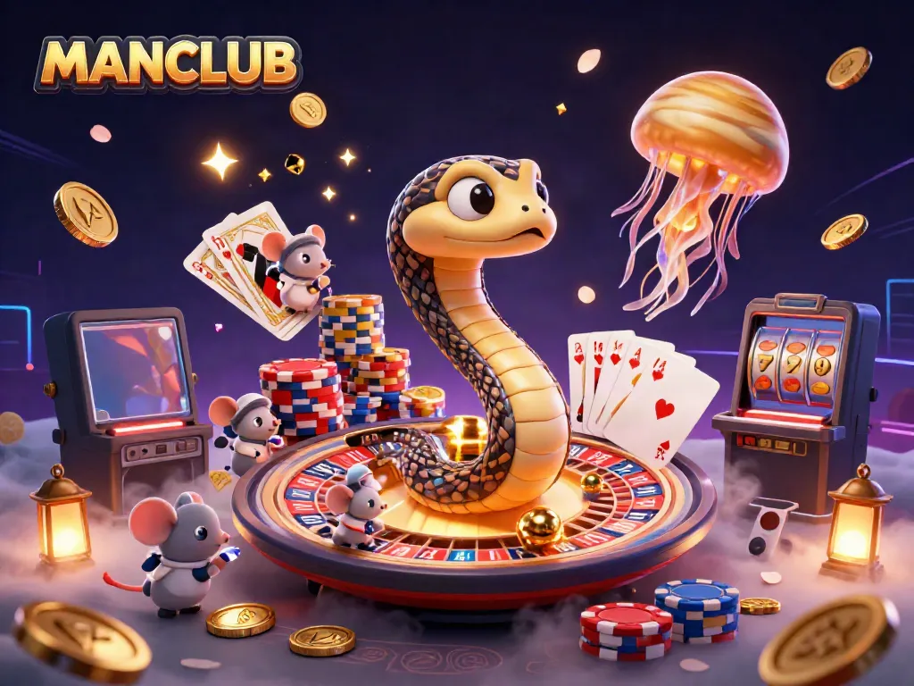 Engage with MANCLUB's exhilarating cosmic casino as astronaut mice bet on roulette rings.