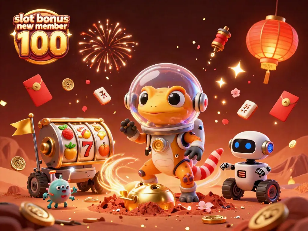 Experience ultimate excitement and winning with slot bonus new member 100 at this vibrant casino scene.