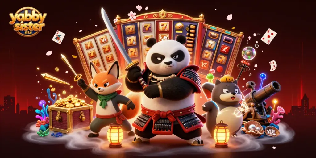 Experience the vibrant world of yabby sister sites with exciting slot reels and characters.