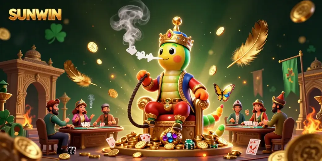 Experience an exciting gaming adventure at SUNWIN with a vibrant casino atmosphere featuring a fun character scene.