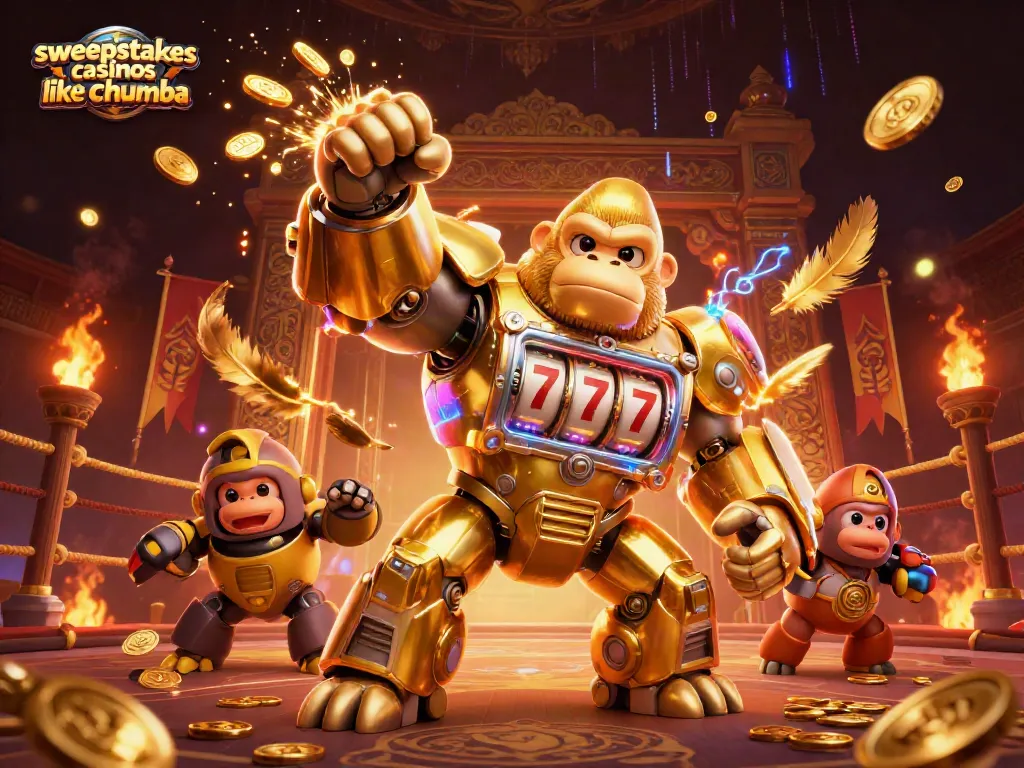 Engage in exciting games at sweepstakes casinos like Chumba, featuring dynamic 3D illustrations.