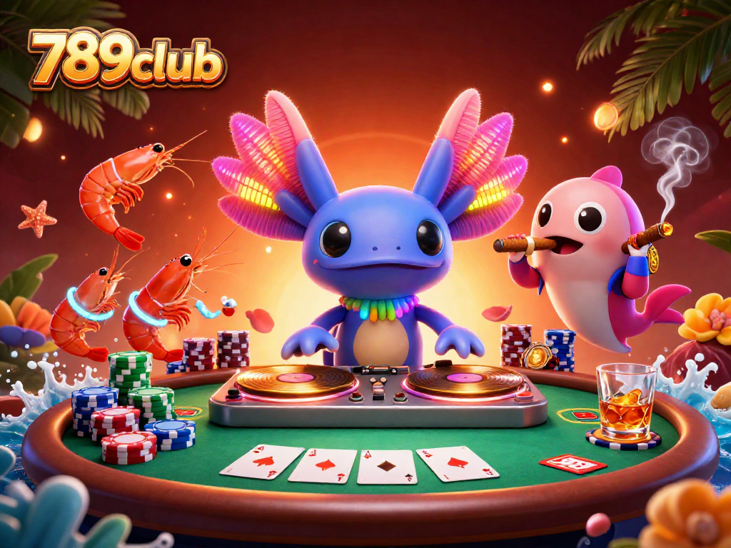 Experience vibrant fun at 789club with a lively casino scene featuring playful characters and games.