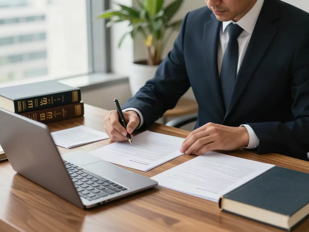 Affidavit services in Dubai being drafted in a professional legal office.