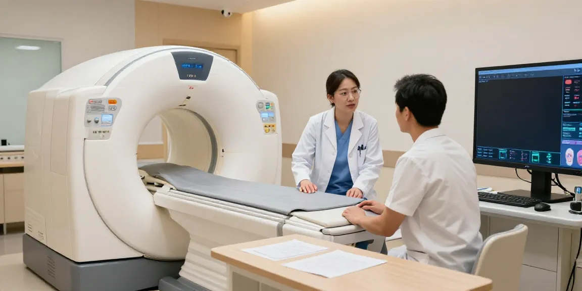 Was Sie zu Ihrer Untersuchung im Diagnostikzentrum Radiologie Wolfsburg mitbringen sollten, erklärt ein Facharzt in einem modernen Behandlungsraum.