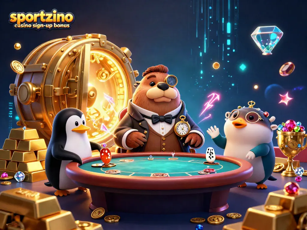Experience the sportzino casino sign-up bonus with immersive underwater gaming featuring our jolly walrus, sophisticated penguin dealer, and a bluffing pufferfish.