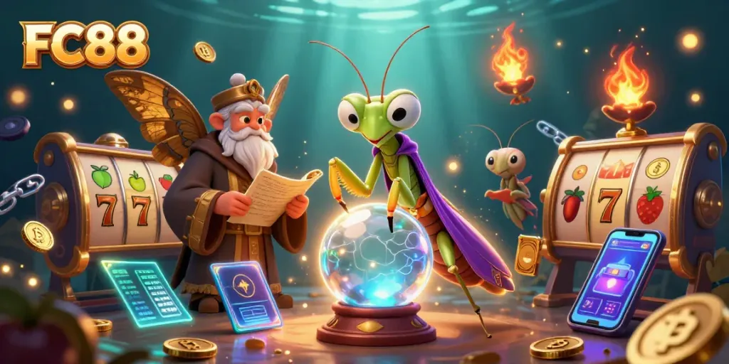 Experience thrilling gameplay at FC88 with unique characters exploring a vibrant casino scene.