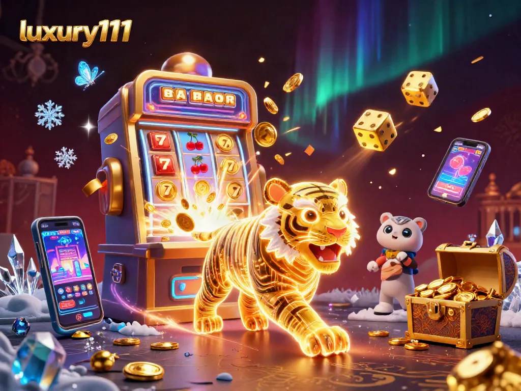 Experience engaging gaming moments with luxury111 through a vibrant digital casino scene.
