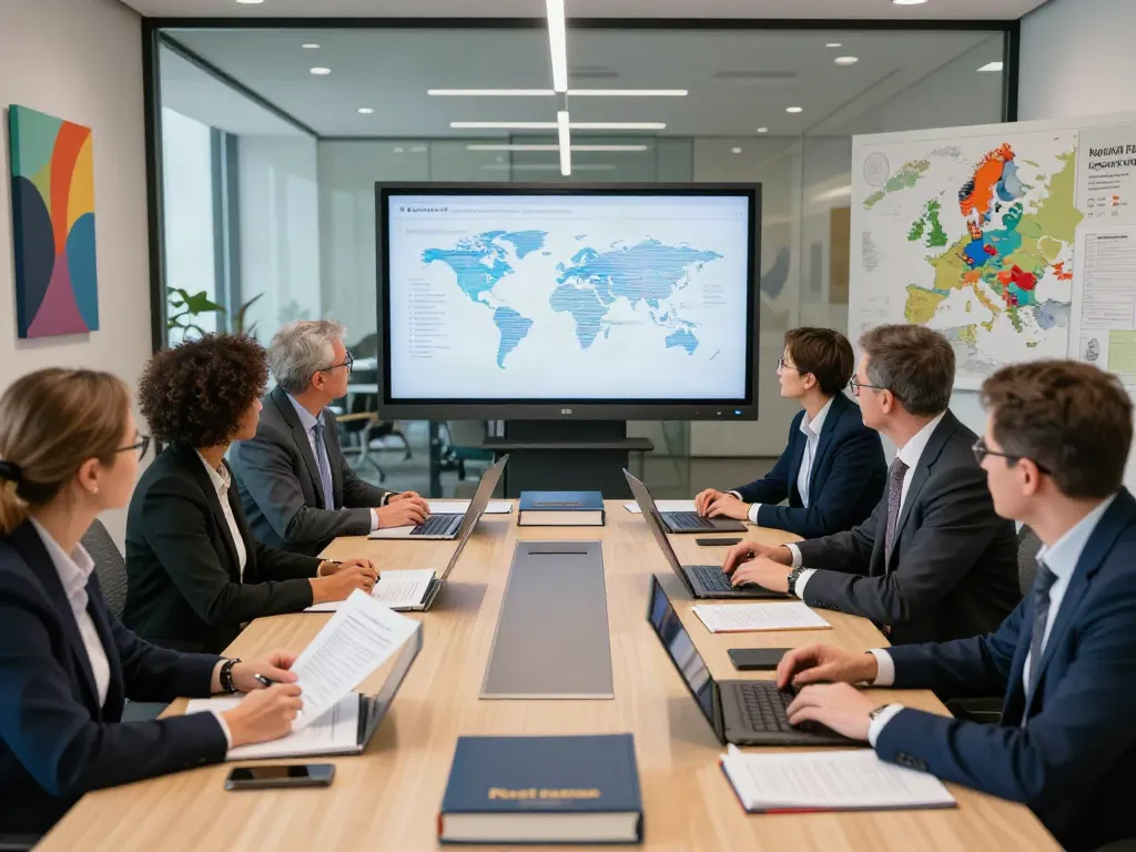 Lead Roedl's diverse legal team collaborating in a modern office setting.