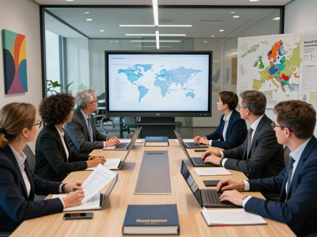 Lead Roedl's diverse legal team collaborating in a modern office setting.